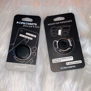 PopSockets PopMount: Multi-Surface Mount PopSockets PopGrip - Black